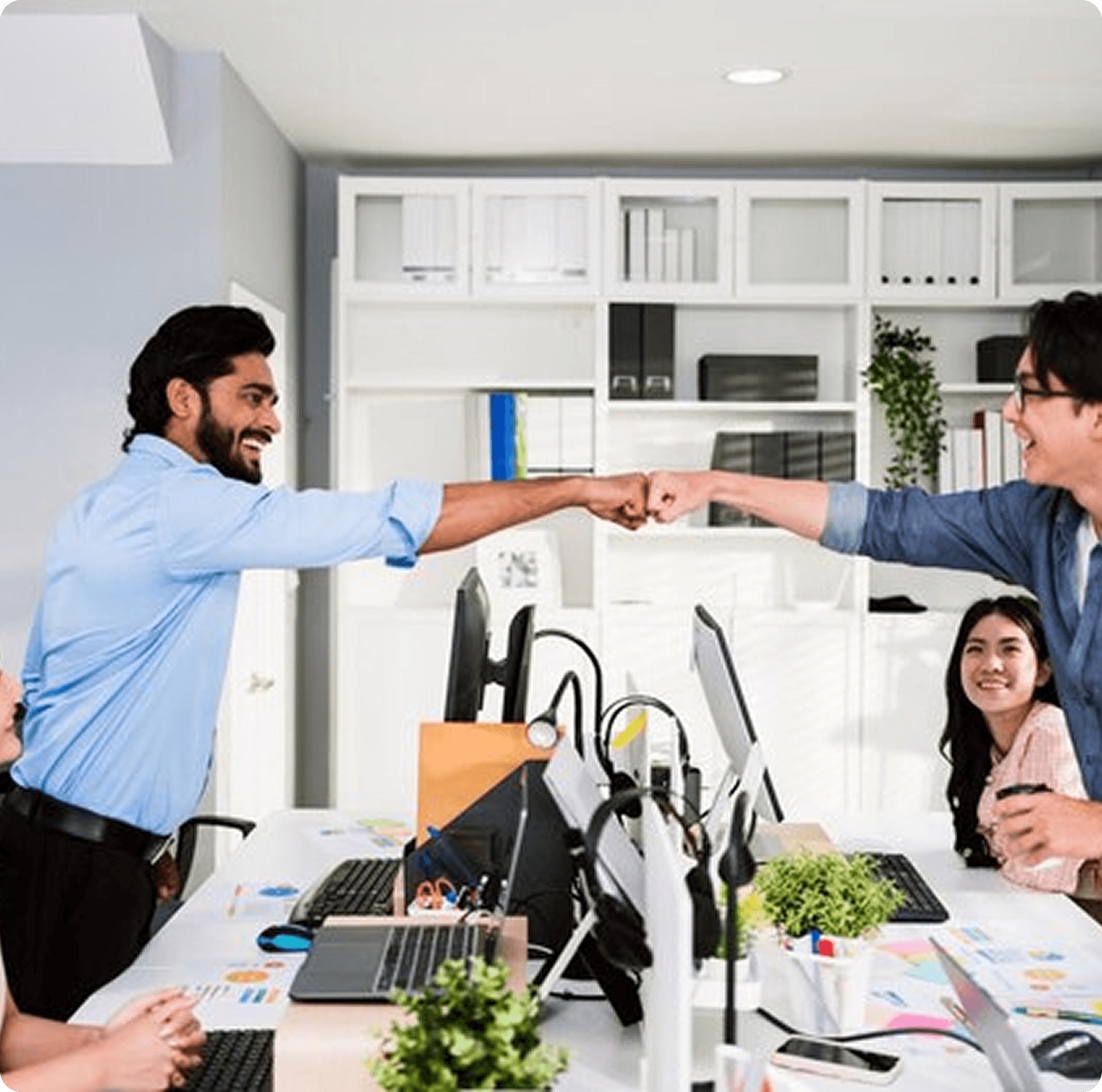 Business team celebrating success